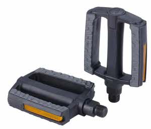  Trekking Pedal Kunststoff, Boron Achse, schwarz-grau, mit Reflektoren 